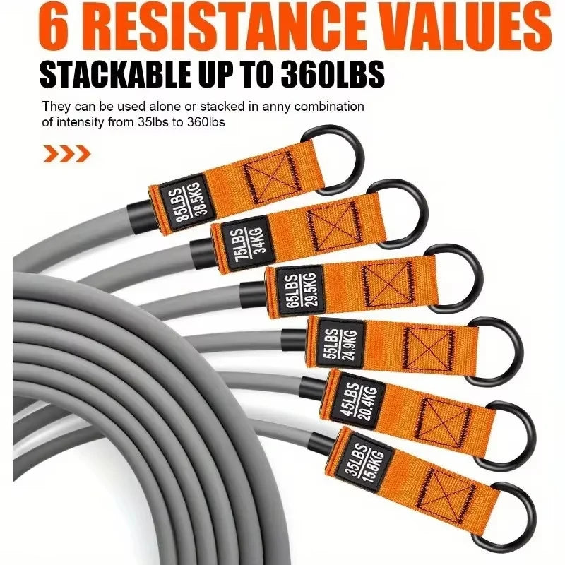 300lbs Fitness Exercises Resistance Bands Set Elastic Tubes Pull Rope Yoga Band Training Workout Equipment for Home Gym