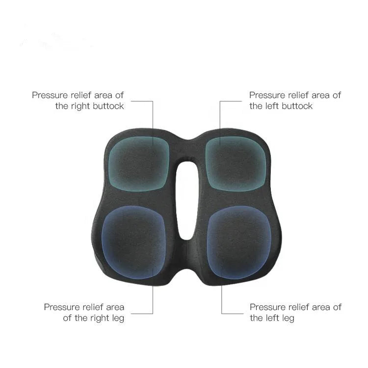 Memory Foam Sit Bone Relief Seat Cushion for Butt Lower Back Hamstrings Hips Ischial Tuberosity Reduce Fatigue