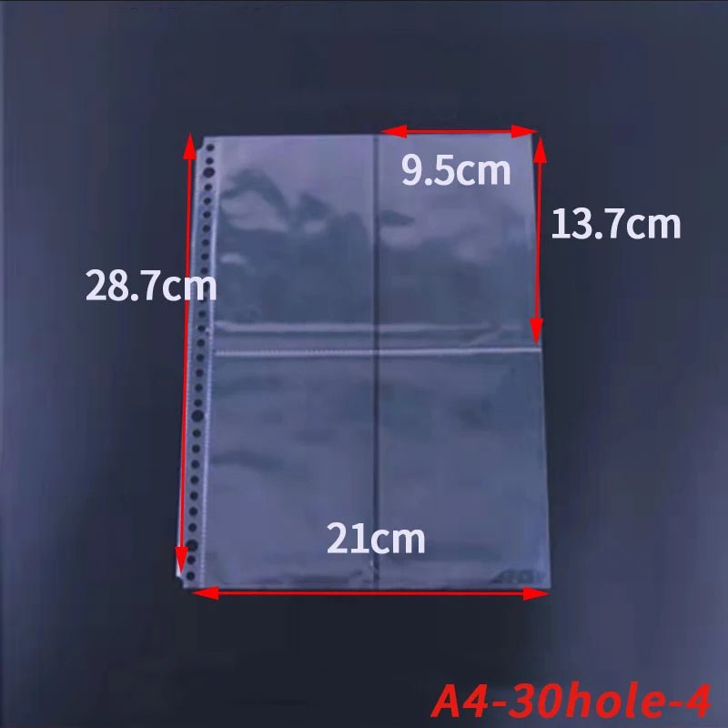 25PCS Clear Plastic A5B5A4A3 Folder Bags for Documents Transparent Sheet Loose Leaf Filling Protectors Notebook Binder