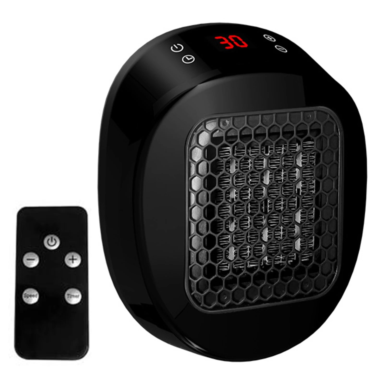 Plug in Heater 600W Wall Outlet Space Heater with Remote 12H Timer Portable Electric Heater for Bathroom Office Bedroom