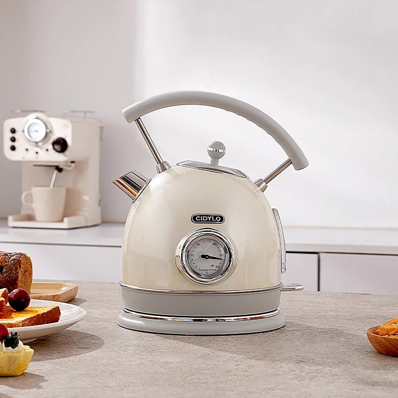 1.8L Retro Electric Kettle Household Quick Kettle Automatic Power Off With Temperature Display Teapot Keep Warm Kettle