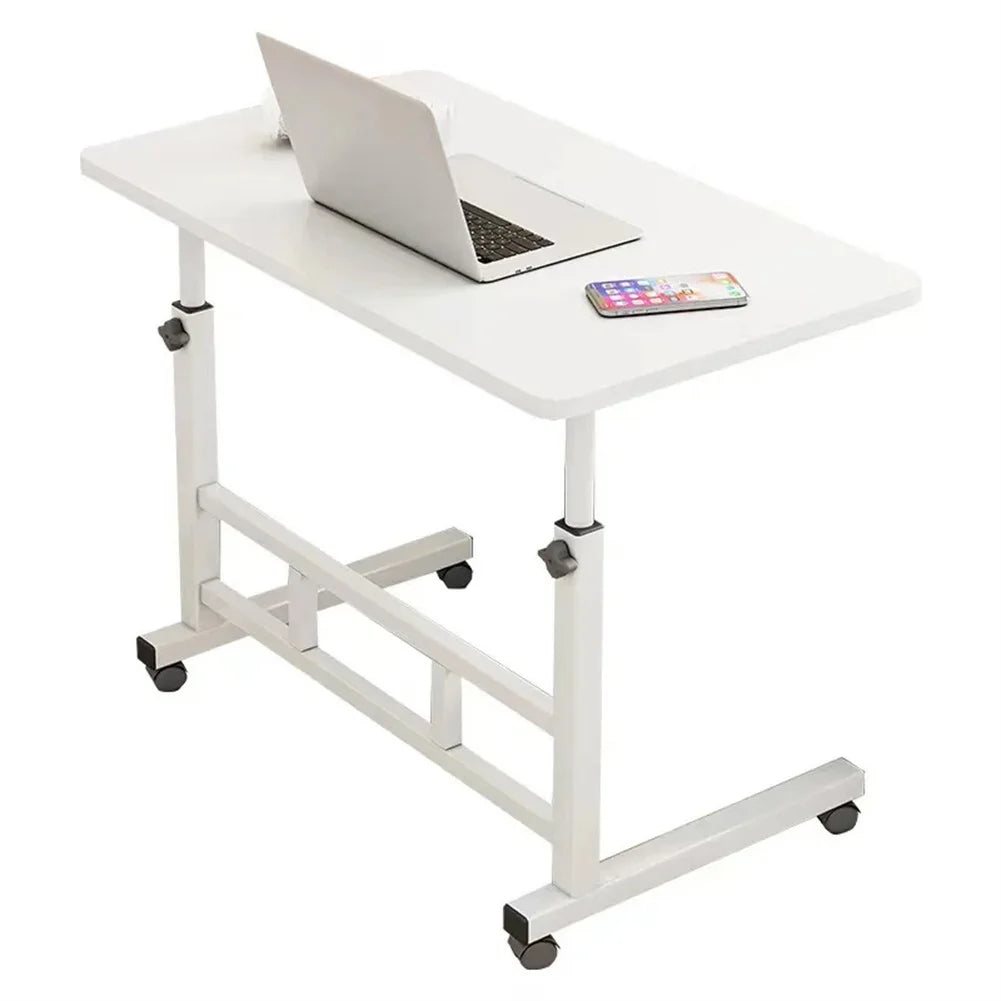 Mobile Computer Desk For Small Space Adjustable Height Rolling Work Desk Portable Standing Writing Desk With Wheels