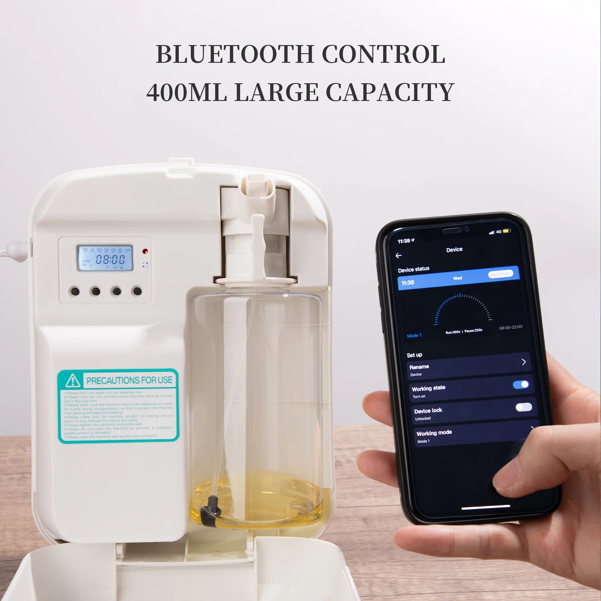 NAMSTE Aroma Diffuser 1000m³ Electric Aromati Oasis 400ML Essential Oil Capacity Air Freshener Bluetooth Control