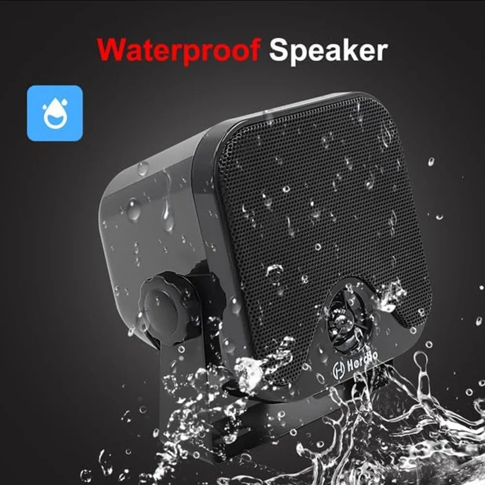 Herdio 4’’ 4PCS Bluetooth Golf Cart Speakers 240W Waterproof Marine Speakers For Outdoor Boat ATV UTV Jeep Courtyard