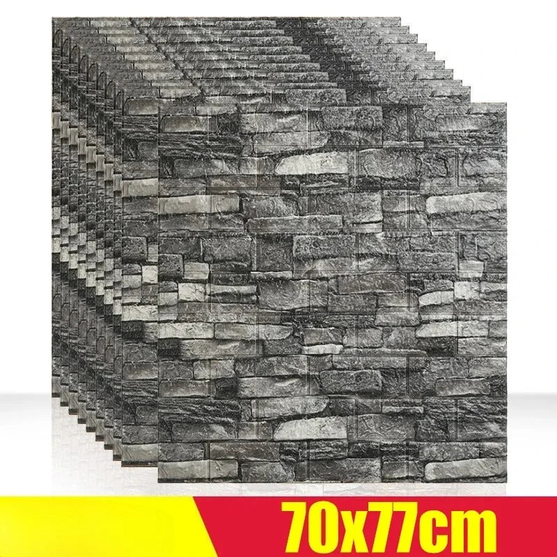 1/5/12pcs Foam 3D Wall Decor Sticker Waterproof Self-adhesive Brick Wallpaper DIY Living Room Wall Sticker Background