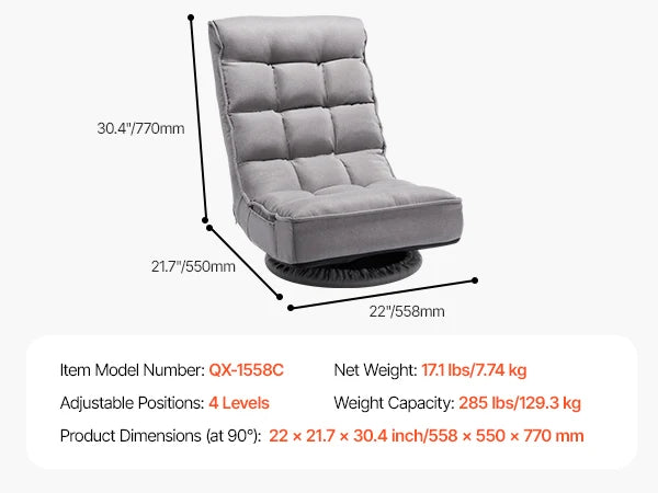 SucceBuy Floor Chair Recycled Foam Folding Sofa Chair Multifunctional Floor Chair with Back Support Ideal for Sleeping