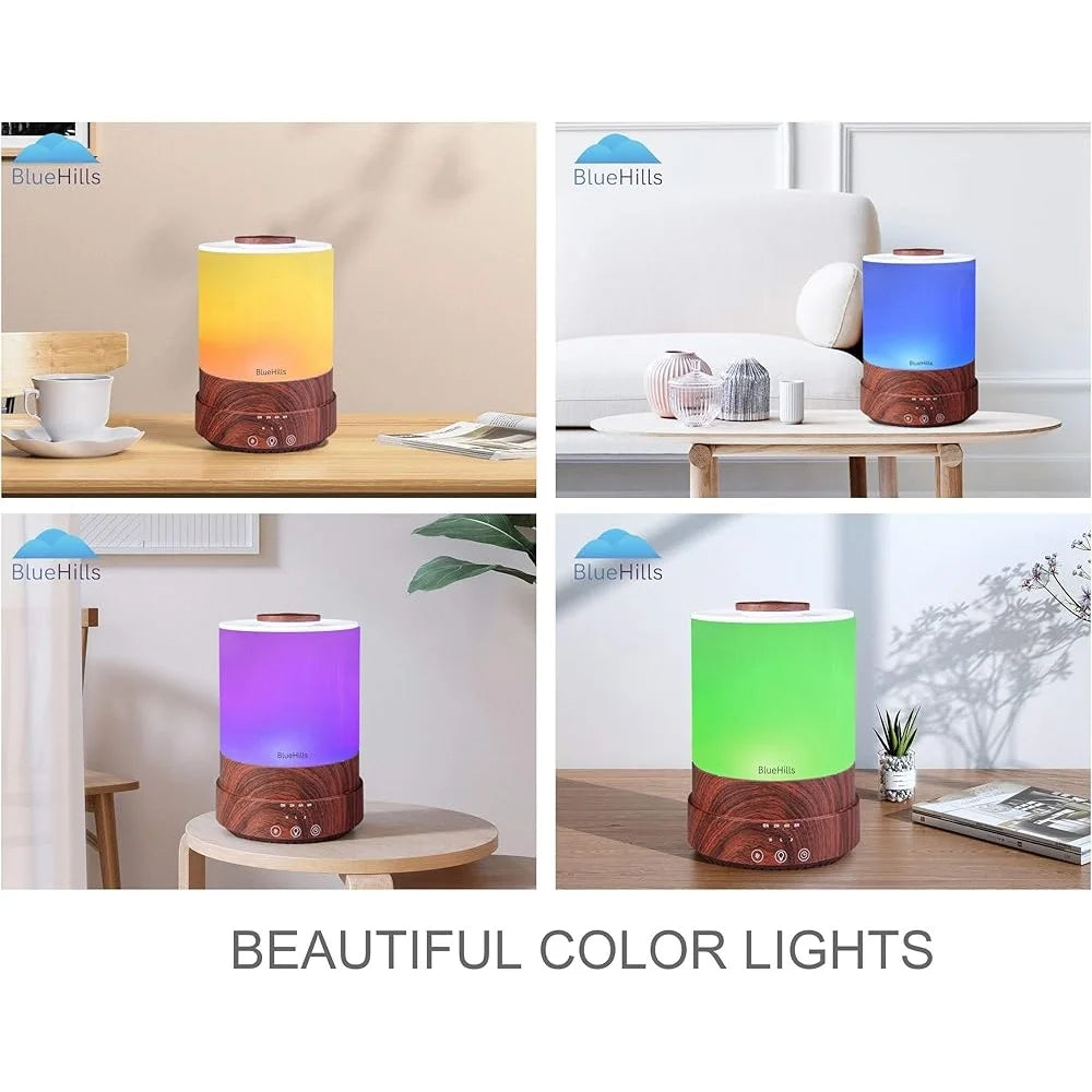 Premium Essential Oil Diffuser Aromatherapy Humidifier Large Room 30 Hours Runtime 7 LED Colors Touch Control Mist Air