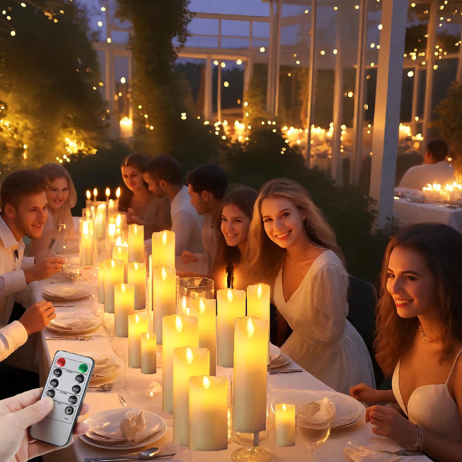 10-240Pcs LED Flickering Candles Wedding Flameless Candle Battery Operated Candles with Remote Control Flickering
