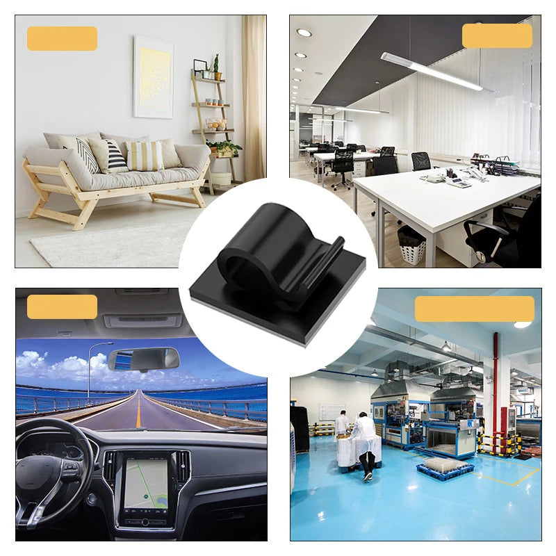 5-50Pcs Self Adhesive Cable Clips Cord Management Wire Holder Organizer Clamp Desk Tidy Cable Manager in Car Home