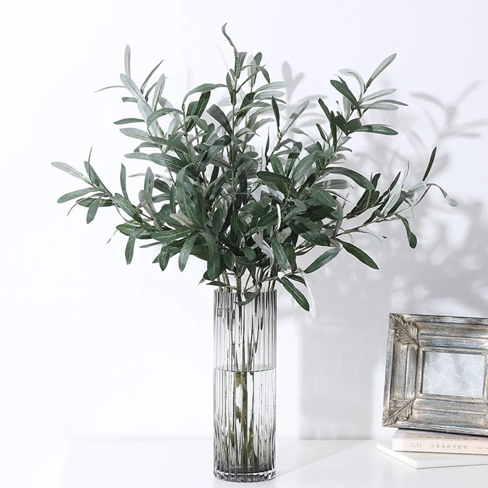 Artificial Olive Branches Leave With Fruits for Home Wedding Decoration Accessories Christmas Diy Vase Green Fake