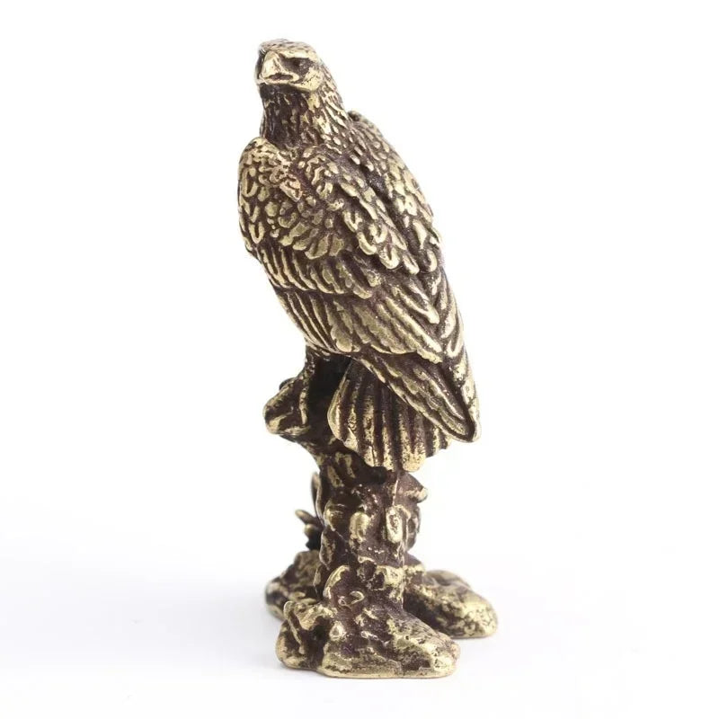 Eagle Statue Miniature Sculpture Handmade Crafts Ornament Vintage Copper Bird Figurine For Interior Home Desk Animal