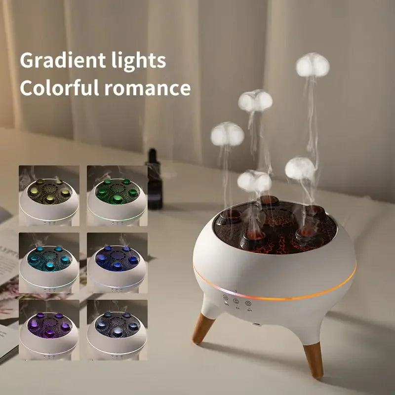 Dynamic Jellyfish Air Humidifier 250ml Essential Oil Diffuser Remote Control Bedroom Humidifier With 7 Colorful Night