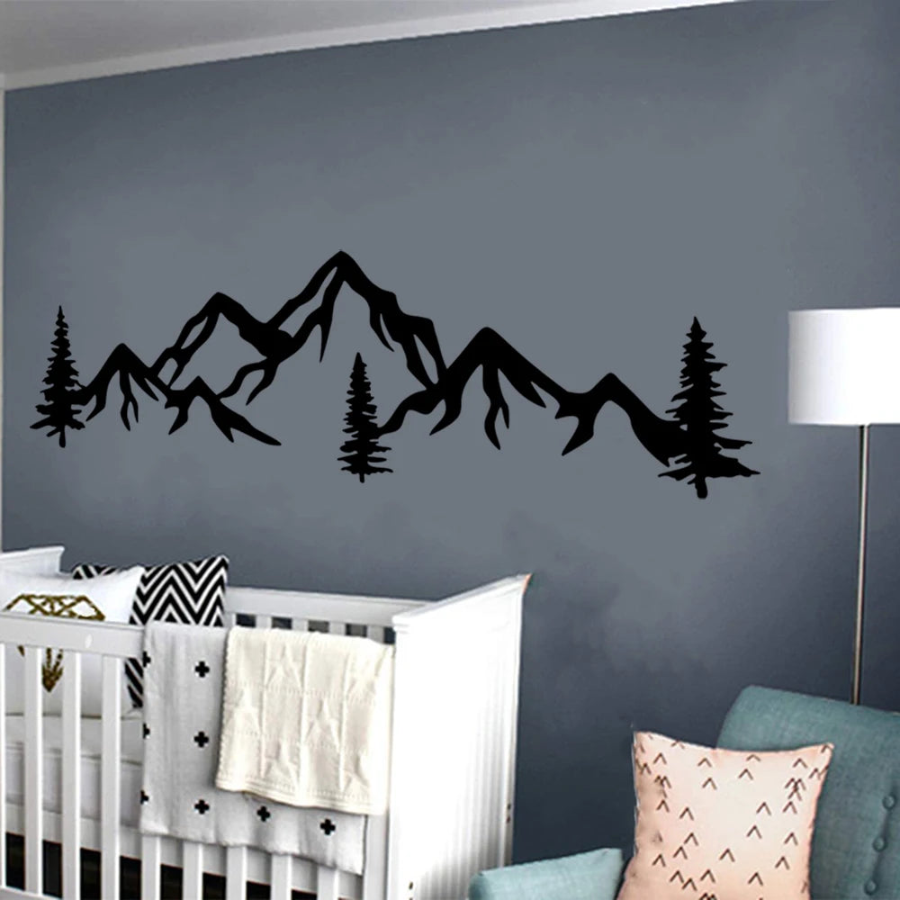 Large Mountain Pine Tree Wall Sticker Decal Jungle Woodland Wildlife Forest Travel Adventure Bedroom Office Playroom