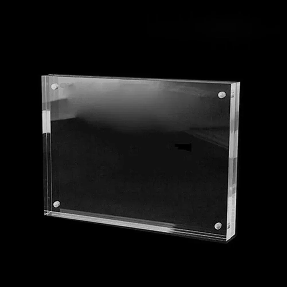 Acrylic Picture Photo Frame Magnetic Photocard Holder Poster Display Stand Photo Frame Protect Office Desktop Ornament