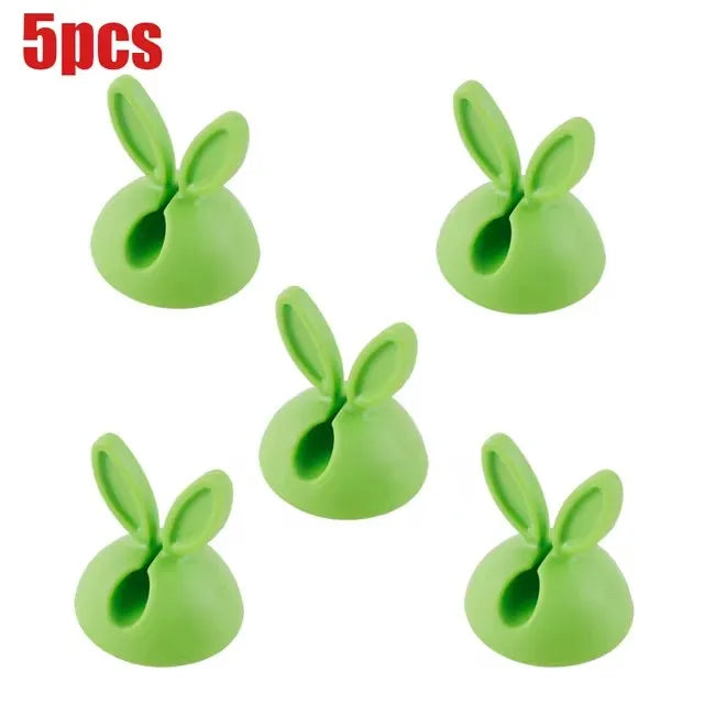 Cute Rabbit Ear Cable Manager Desktop Car Dashboard Charger Cables Clasp Clip Desk Line Organizer Bunny Ear Winder