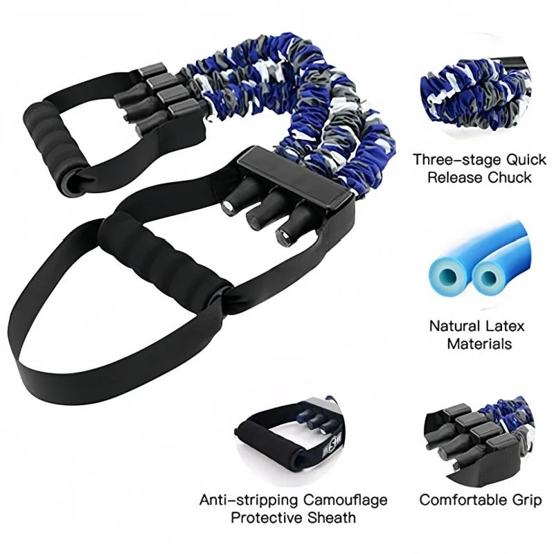 Chest Expander Resistance Band Elastic Pull Rope Strength Trainer Home Gym Fitness Equipment Adjustable Dumbbell Chest