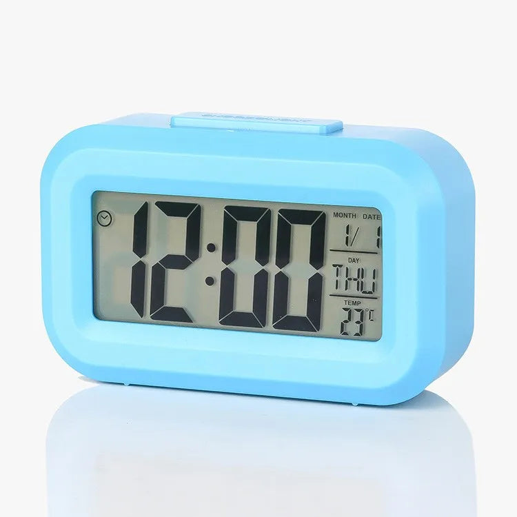 Mini Digital Alarm Clock LED Backlight Desktop Electronic Moment Calendar Snooze Multifunction Table Clock with Data