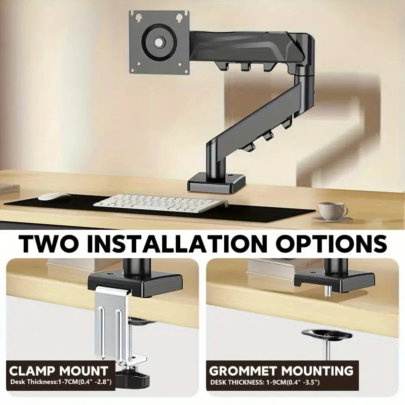 Single Monitor Mount for Screens VESA up to 32’’ Computer Bracket Adjustable Display Arm,Tablet Holder Desktop Clamp
