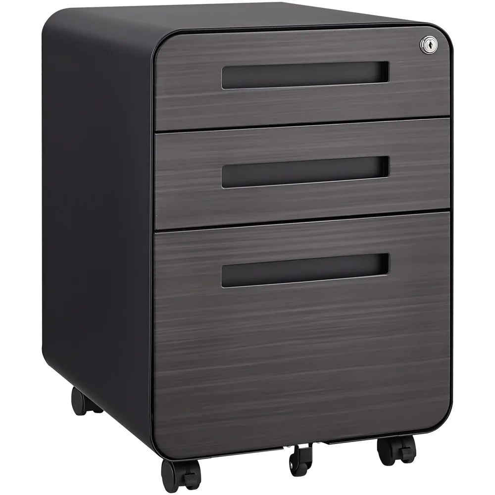 3 Drawer Mobile File Cabinet Under Desk Office,Simple Style Versatile Storage Cabinet for Legal/Letter/A4 Files 5 Wheel