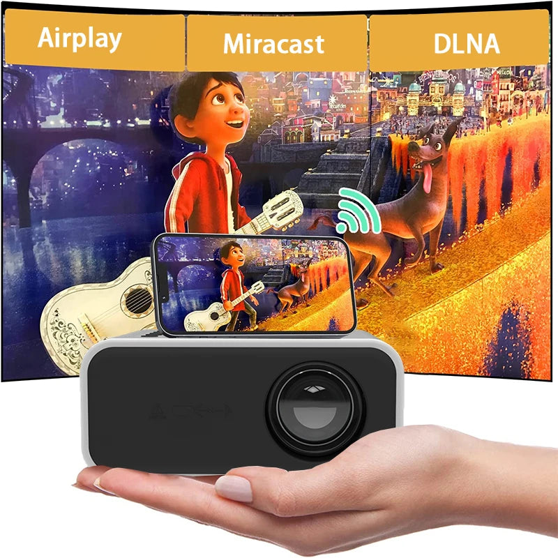 Halloween Gift New YT300 Entertainment Portable Projector 320*240P Wire&Wireless Screen Mirroring Home Gadgets Mini