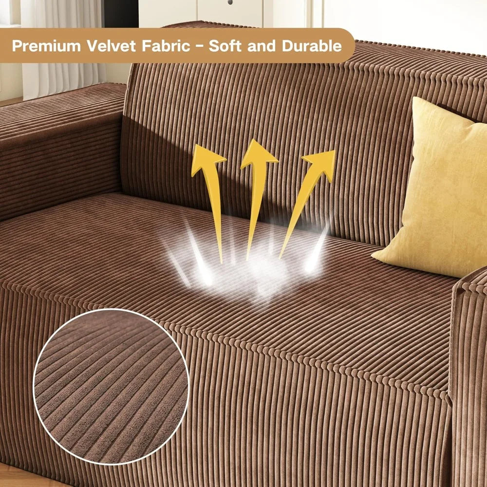 Sofa-in-a-Box Memory Foam 2 Seater Sofa Couch No Installation & Easy to Move Modern Living Room Sofa Couch