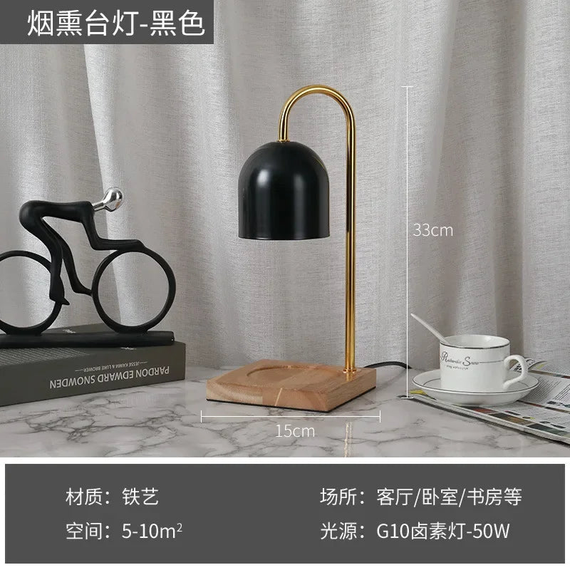 Aromatherapy Candle Lamp Retro Nostalgic Marble Molten Wax Lamp Household Creative Plug-in Dimming Candlestick Desk