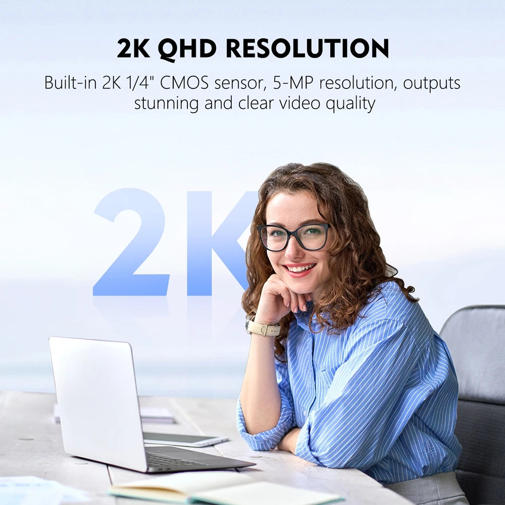 TOALLIN Face Recognition Login PC Camera 2K 1080P Windows Hello Webcam Camera for Laptop Desktop USB Camera