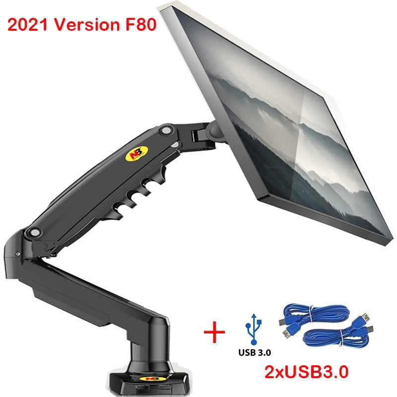 north-bayou-f80-gas-spring-17-30-inch-desktop-led-lcd-monitor-mount-holder-arm-ergonomic-gas-strut-flexi-mount-load-2-9kgs