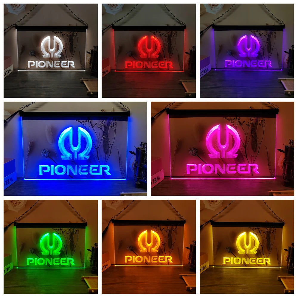 Pioneer Vu LED Neon Sign-3D Carving Wall Art for Home,Room,Bedroom,Office,Farmhouse Decor
