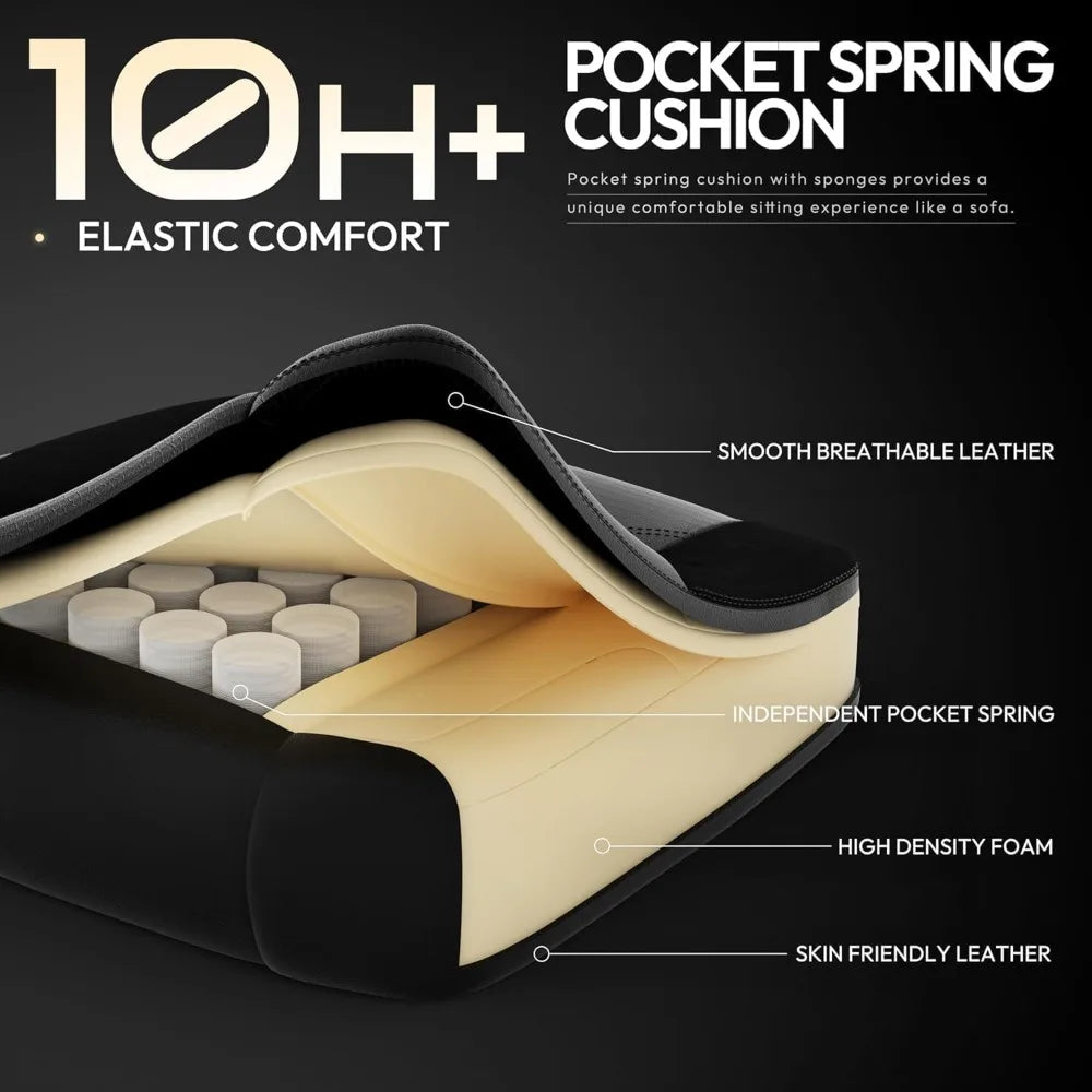 Gaming Chair with Massage and Packet Spring Cushion,Ergonomic Gamer Chairs for Adults with Footrest 300lbs