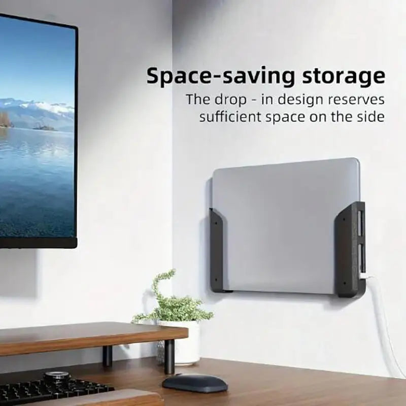 Under/wall-mounted Table Laptop Storage Stand Laptop Rack Charging Stand Tray Organizer Bracket Desktop For Ipad Tablet