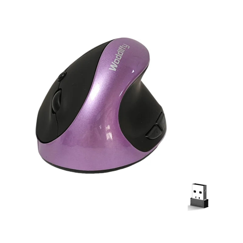 Ergonomic MouseCordless Mouse with 6 Buttons for LaptopsDesktop Mac Book Small Mouse (Purple) - PURPLE / United States