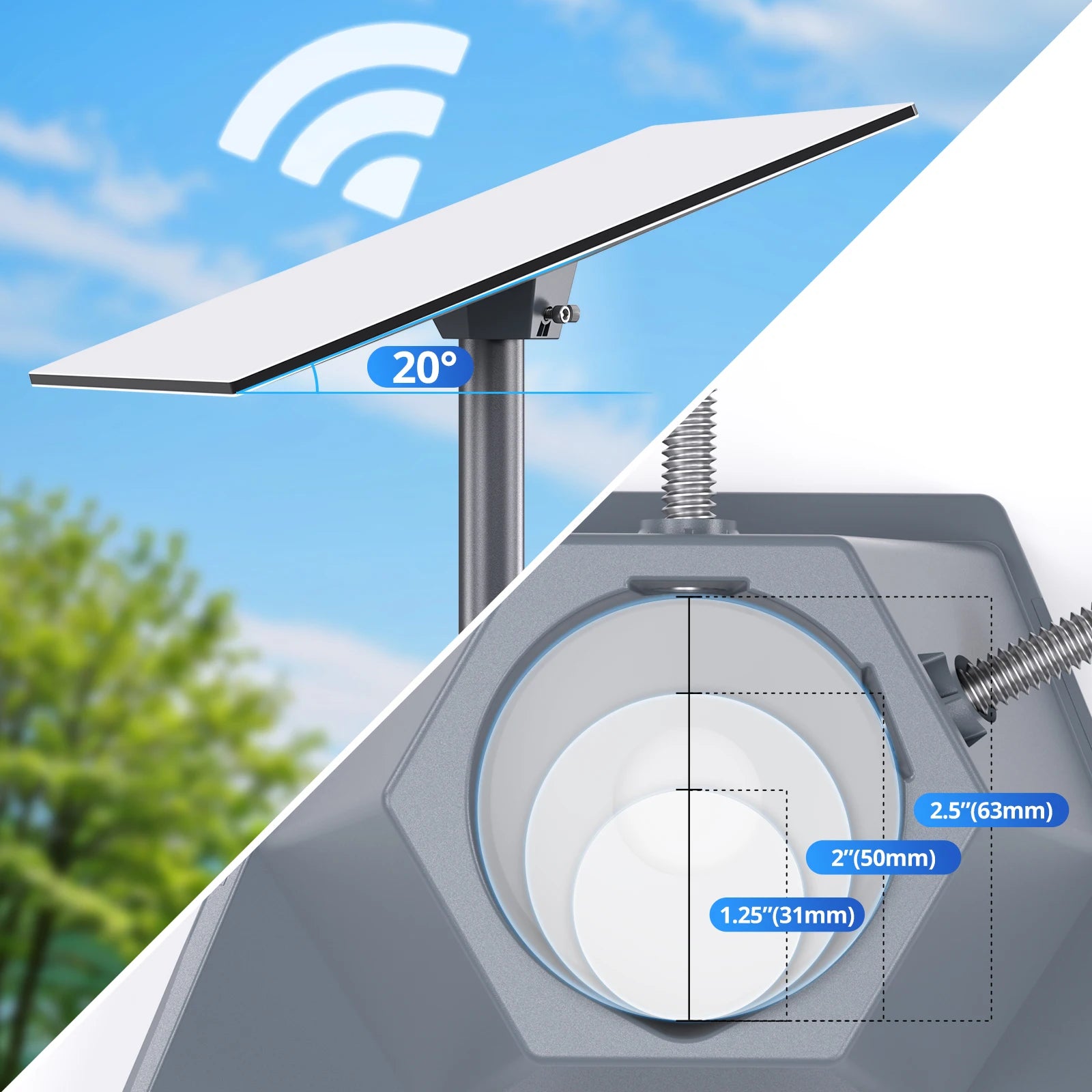For Starlink Gen 3 Mount Pipe Adapter with 20pcs Clips for Starlink Gen3/V4 Mounting Plate Roof Mount Kit Pole Mount