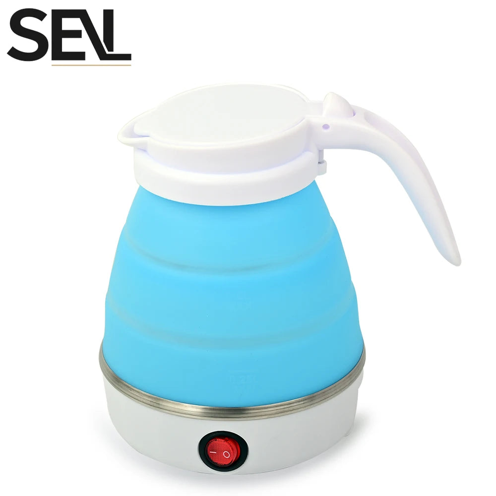 0.6L Mini foldable electric kettle portable electric kettle household travel water heater silicone compression 110V-220V