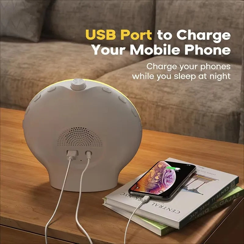 Wake Up Light Sunrise Alarm Clock with Night Light FM Radio Natural Sounds Desk Clock for Heavy Sleepers Bedroom Sleep