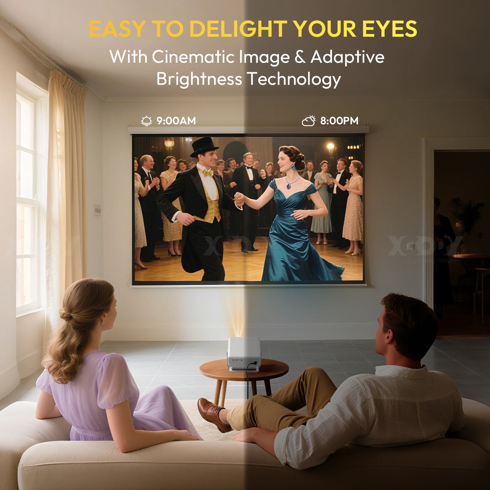 XGODY A6 PRO 650ANSI Auto focus Native 1080P 4K Smart Projector 650 ANSI Android Beamer WiFi6 air mouse Bluetooth Home