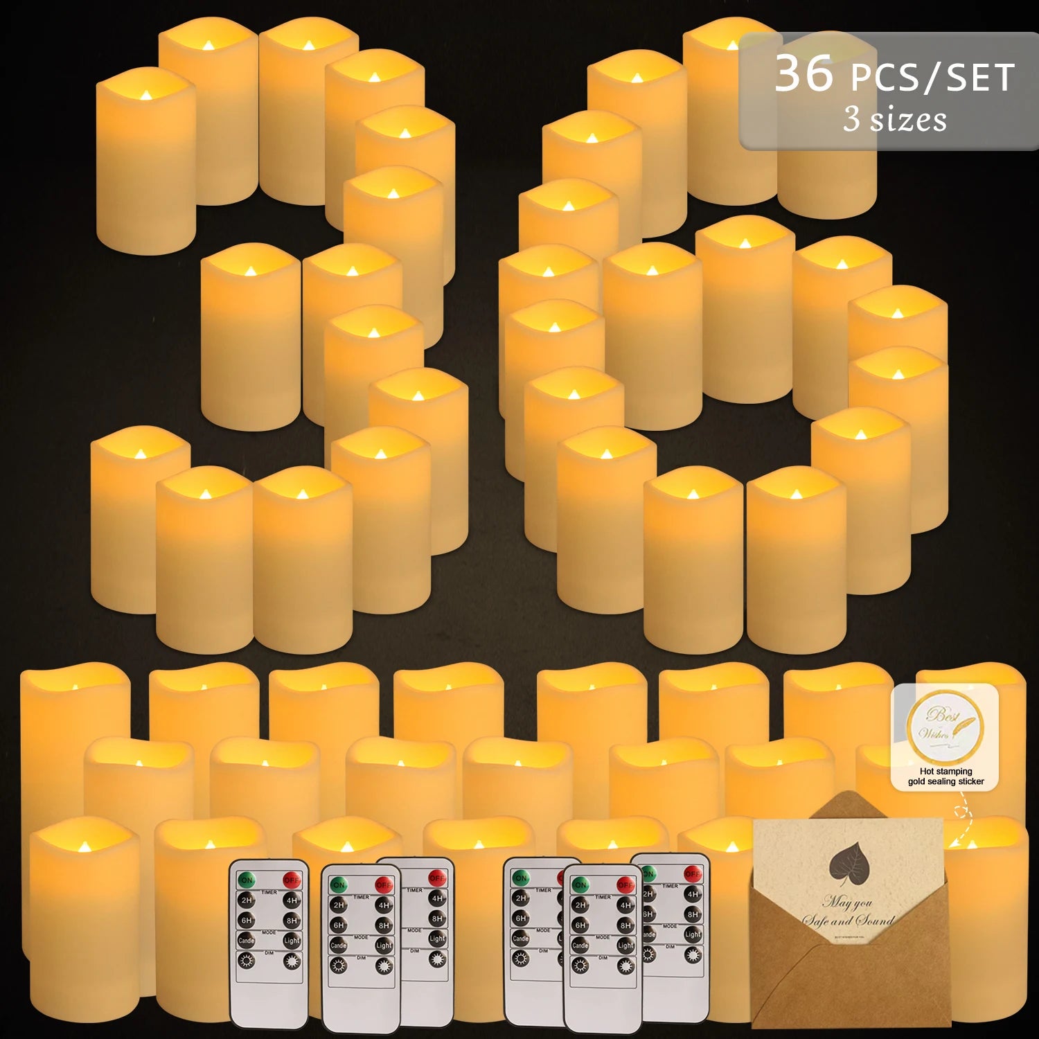 4-144 units/set of waterproof indoor flameless LED candle lights Christmas home decoration wedding holiday decoration