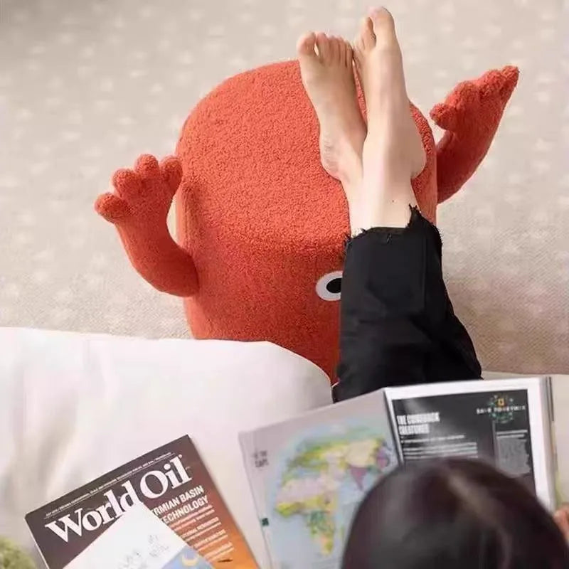 Hand stool soft pack low stool lamb cashmere creative design low stool home porch shoe changing stool footstool