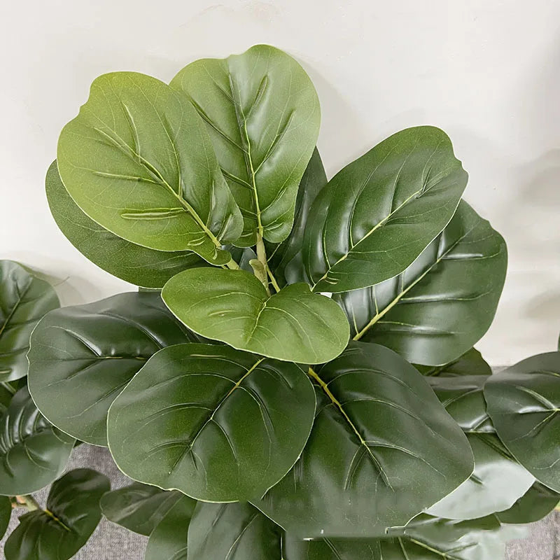 67in Large Artificial Tree Faux Ficus Lyrata Plants Fake Monstera Plastic Banyan Leafs For Home Shop Garden Office Decor