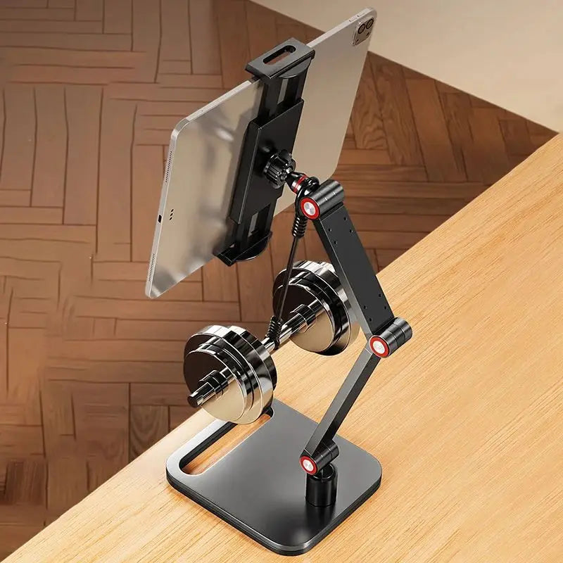 30Cm Adjustable Monitor Holder Height 360 Rotating Portable Bracket Tablet Free Standing Low Profile Desk Mount Clip Up