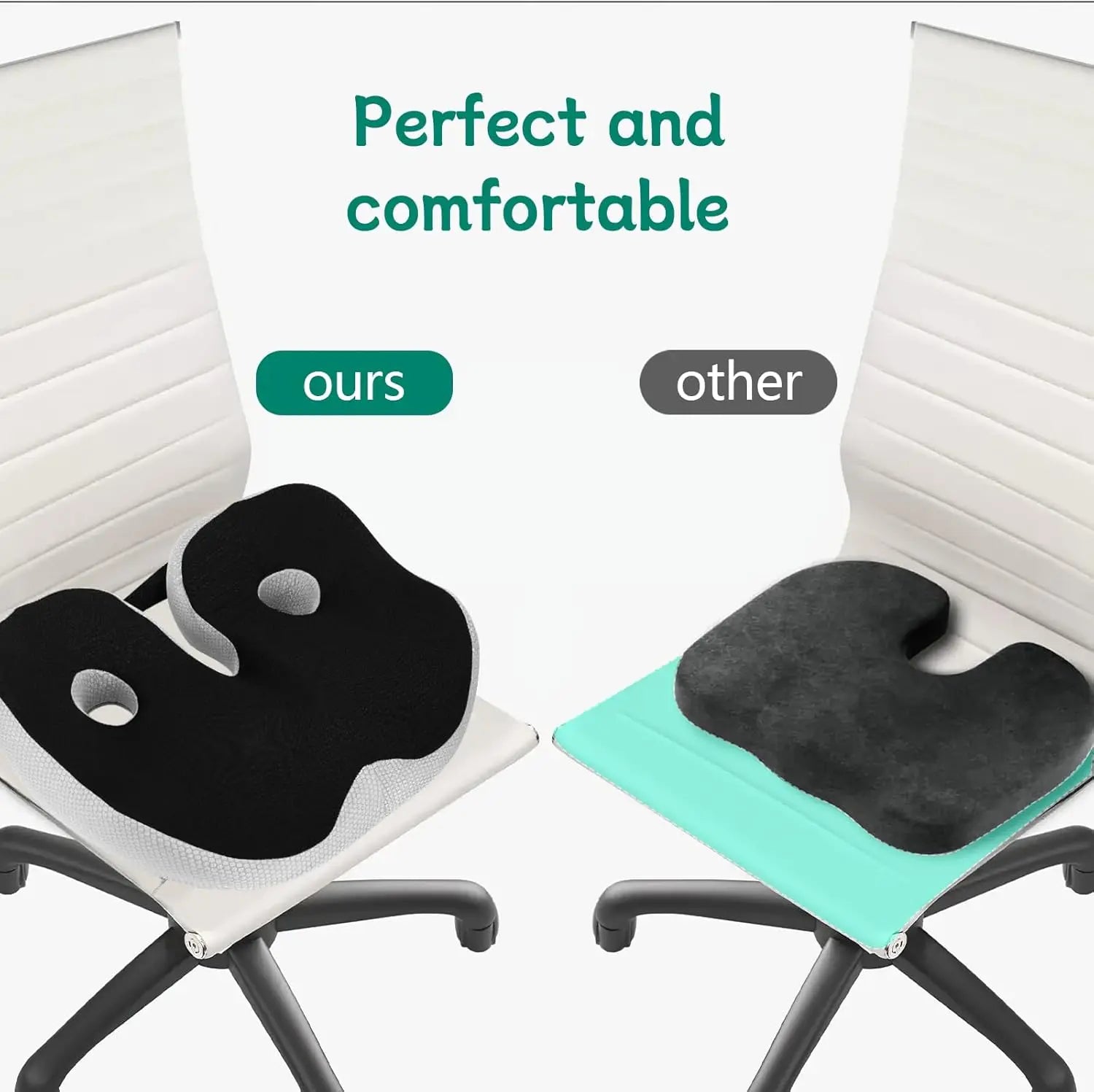 1pc Shape memory foam orthopedic cushion ergonomic coccyx cushion adjustable seat cushion width for the office,car