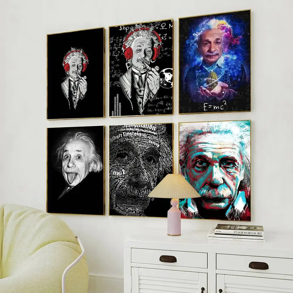 Theoretical Physicist E-Einstein Poster Self Adhesive Painting Living Room Office Decoration Bedroom Home Wall Sticker