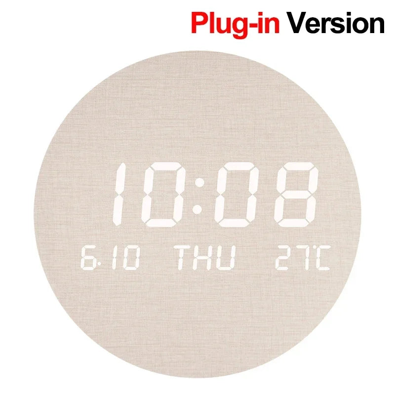 LED Digital Wall Clock Temperature Date Time Multi-function Display Living Room Home Bedroom Silent Clock Fashion Wall