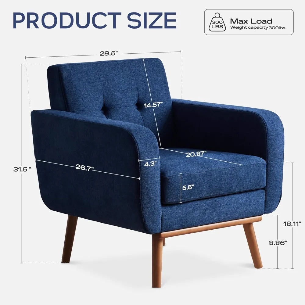 Living Room Set Button Tufted Living Room Furniture Sets Upholstered Modern Couch Set with Solid Frame Deep Seat Sofa