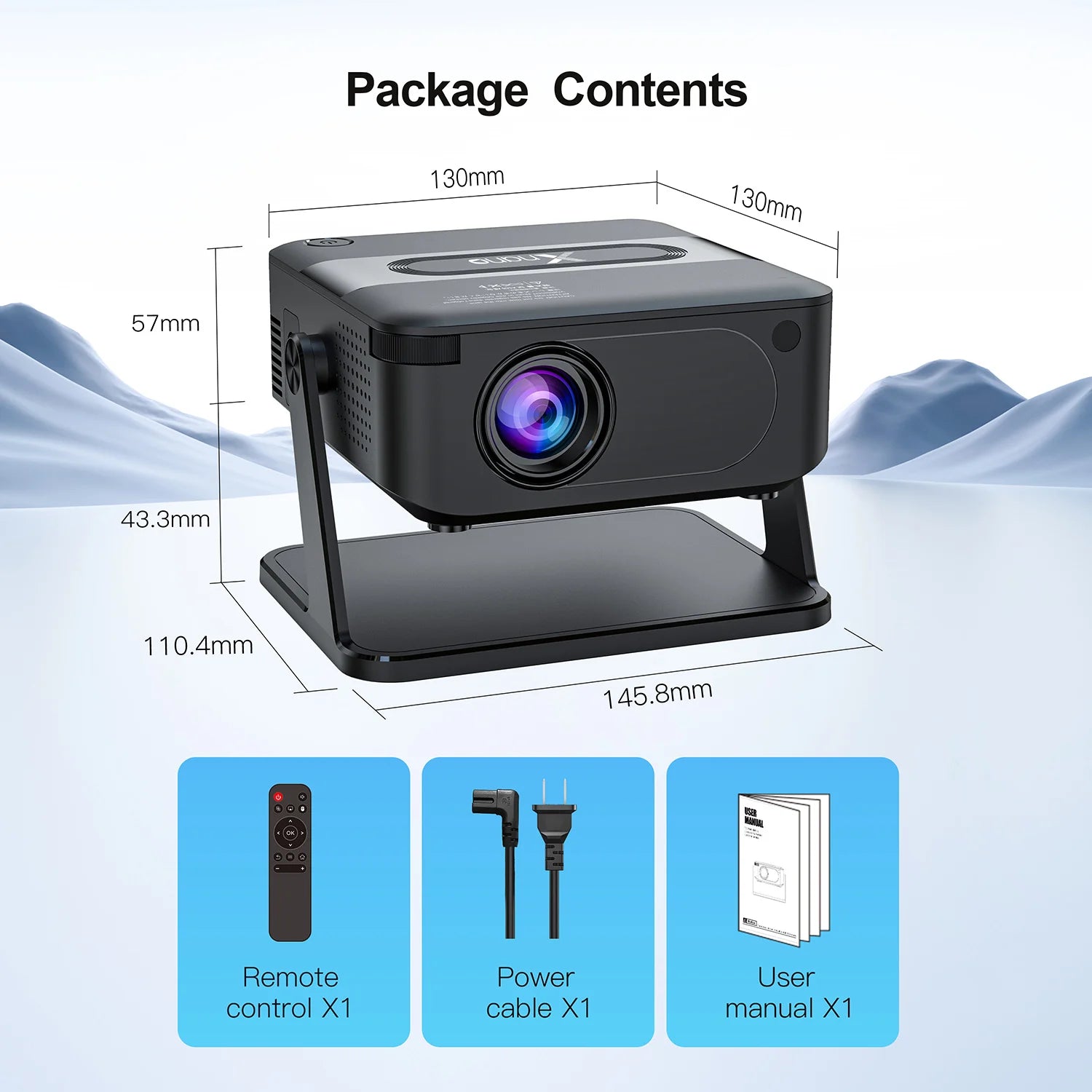 Xnano HA109 Mini Projector Android11 WiFi6 BT5.0 280 ANSI 720P Built-in App Mirror SmartPhone for 1080P 4K Video Home