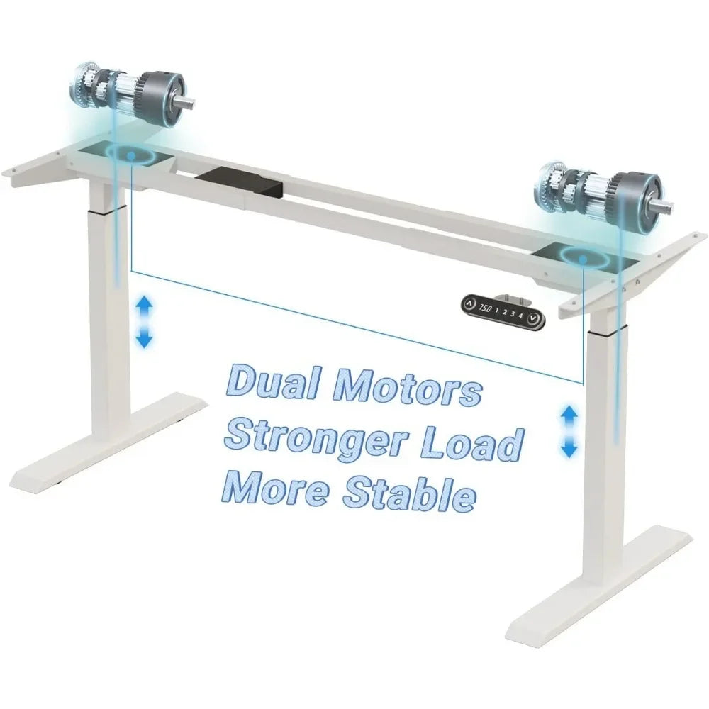 Dual Motor Height Adjustable Electric Standing Desk,Height Stand Up Computer Desk,Sit and Stand Home Office Desk