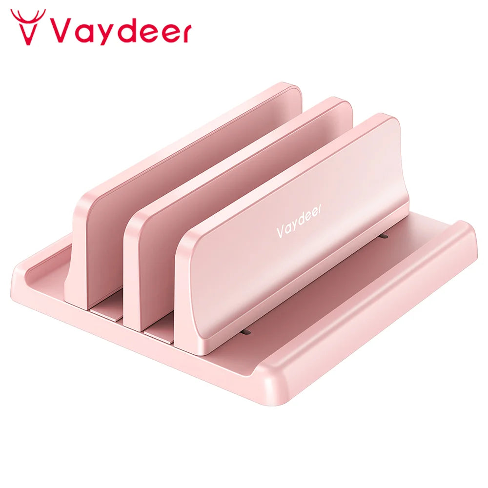 vaydeer-pink-plastic-vertical-laptop-stand-holder-adjustable-desktop-notebook-dock-space-saving-3-in-1-for-women
