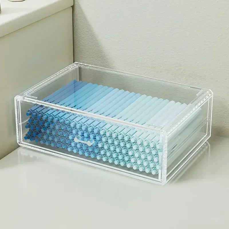 High Capacity Acrylic Marker Pen Holder Colored Pencil Storage Box Transparent Organizer for Kid Case Painting School