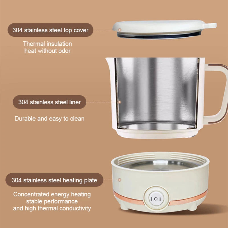 Mini Folding Kettle Portable Water Heater 800ml Electric Kettle Home Kettle Electric Boiling Pot Easy To Travel