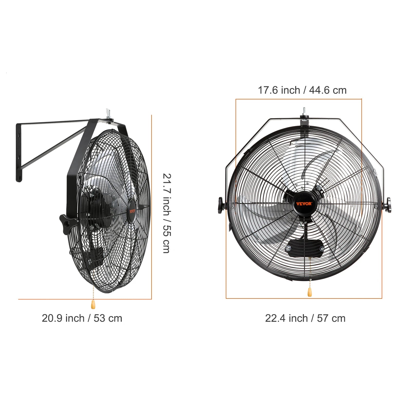 SucceBuy Wall Mount Fan High Velocity Waterproof Oscillating Industrial Wall Fan for Warehouse Greenhouse Patio ETL